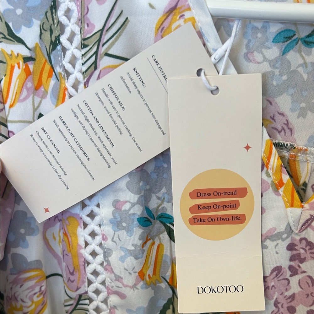Dokotoo Floral Long Sleeve Dress Small - Picture 7 of 8